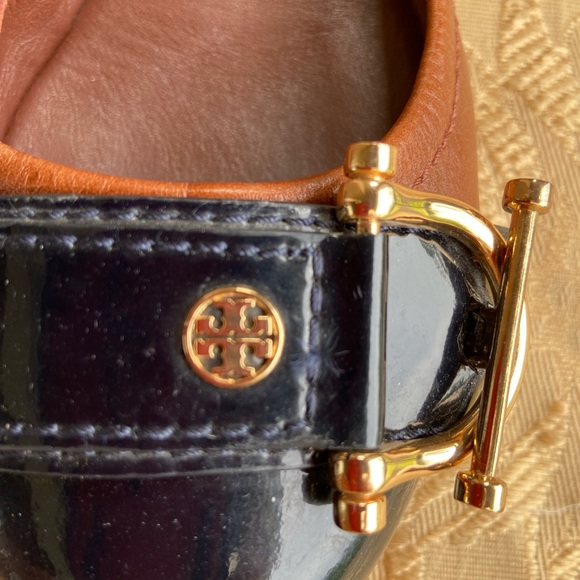 Tory Burch Noel 2Tone black patent leather & brown Ballet Flats - Picture 3 of 15